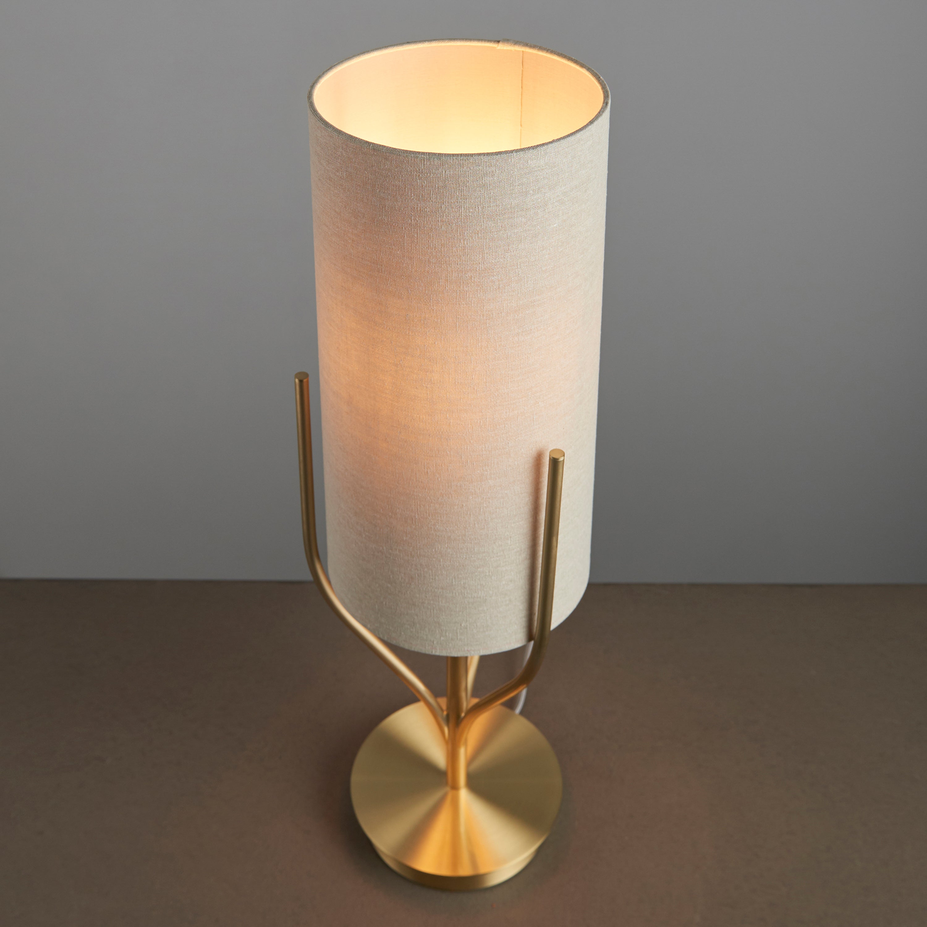 Alassio Gold & Natural Linen Table Lamp